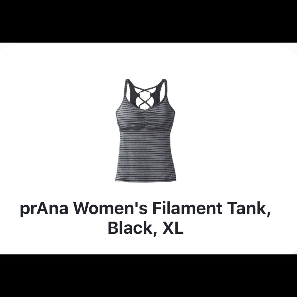 prAna NWT Women’s XL Black Filament Tank